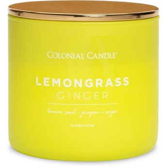 Colonial Candle Pop Of Color sojowa świeca zapachowa w szkle 3 knoty 14.5 oz 411 g - Lemongrass Ginger