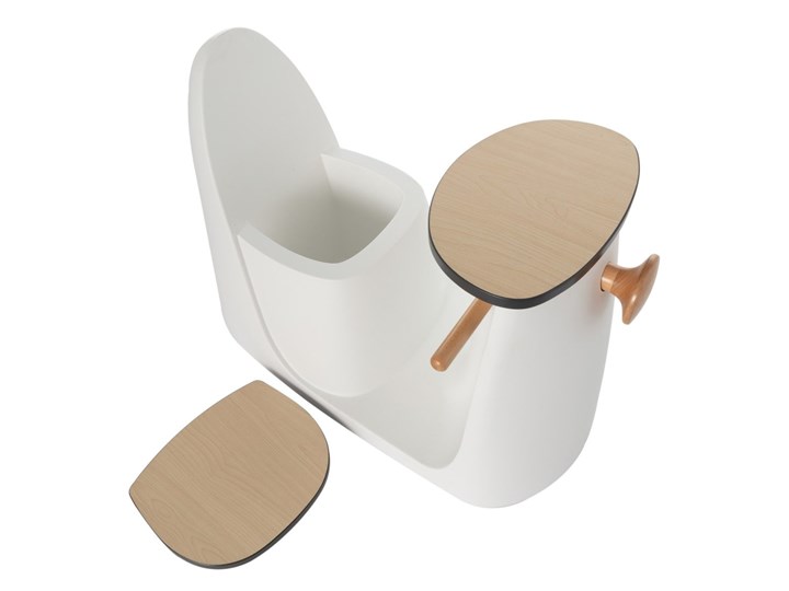 Krzesełko ze stolikiem 2w1 Vespo white, 40x75x59cm Drewno Metal Kolor Biały