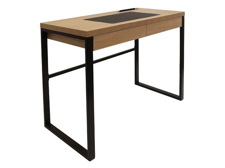Industrialne biurko komputerowe Dolem z nakładką z ekoskóry Szerokość 100 cm Biurko tradycyjne Biurko z nadstawką Płyta MDF Metal Styl Industrialny Głębokość 50 cm Kategoria Biurka