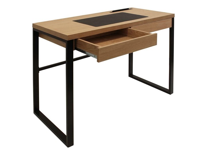 Industrialne biurko komputerowe Dolem z nakładką z ekoskóry Biurko tradycyjne Biurko z nadstawką Płyta MDF Metal Głębokość 50 cm Szerokość 100 cm Kategoria Biurka