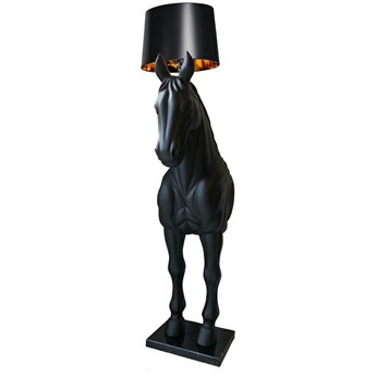 Lampa podłogowa czarna w kształcie konia