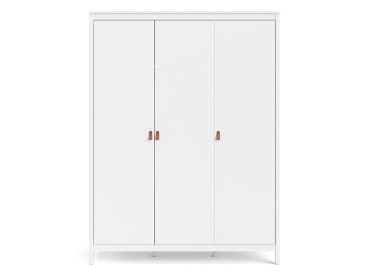 Trzydrzwiowa szafa ubraniowa na nóżkach Madrid 3D biały mat Wysokość 199 cm Głębokość 58 cm Szerokość 150 cm Ilość drzwi Trzydrzwiowe