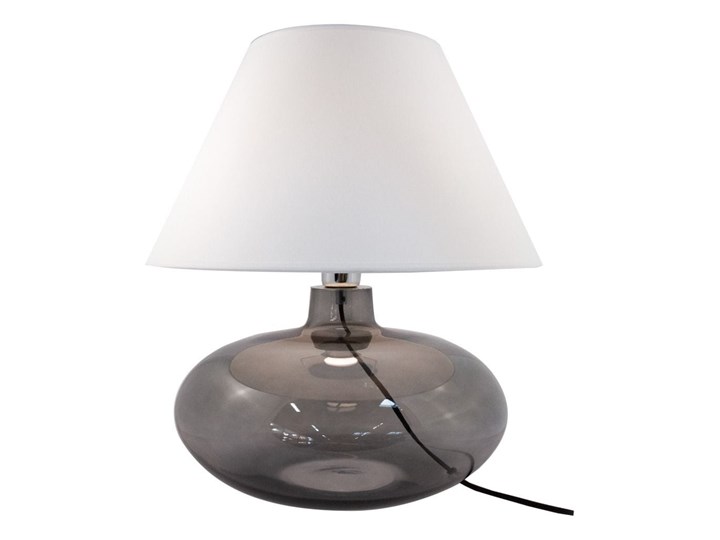 Lampa stołowa Adana grafitowe szkło, biały klosz Wysokość 44 cm Styl Nowoczesny Lampa z kloszem Kategoria Lampy stołowe