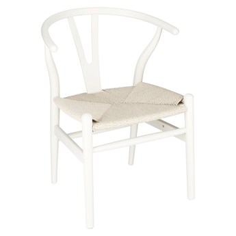 Krzesło Wicker Color naturalne/białe inspirowane Wishbone