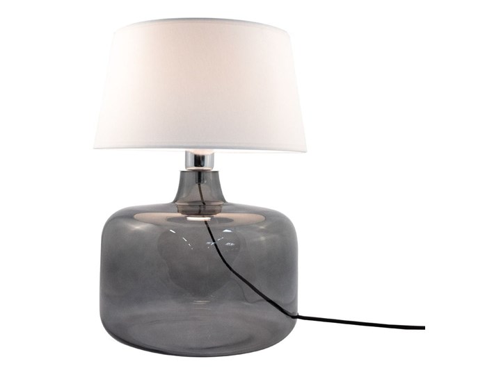 Lampa stołowa Batumi grafitowe szkło, biały klosz Wysokość 40 cm Lampa z kloszem Styl Nowoczesny