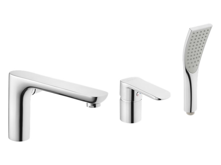 BATERIA WANNOWA 3-OTWOROWA SIROS INVENA TREND CHROM Bateria stojąca Kolor Srebrny