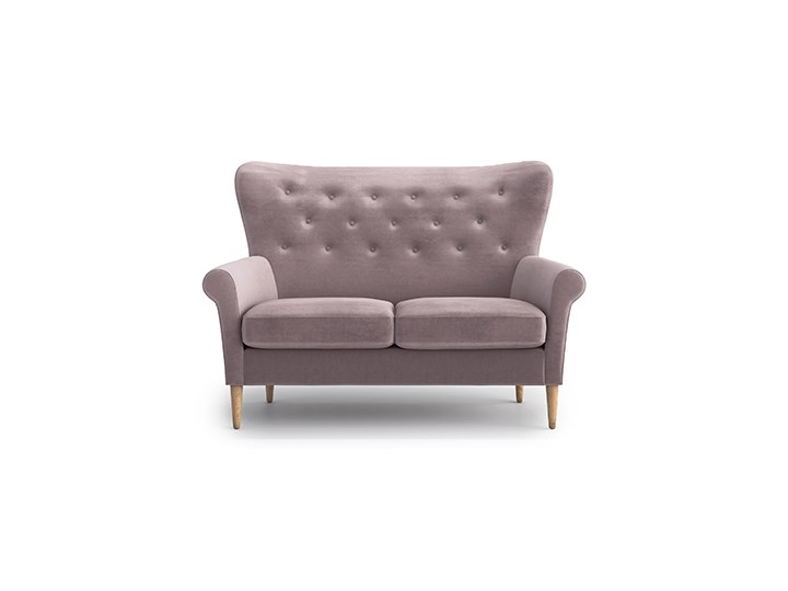 Sofa Amelie 2-osobowa, Powder Pink Materiał obicia Tkanina