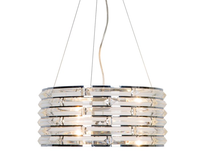 Krzyształowa lampa wisząca Coro Lampa z kloszem Stal Metal Kryształ Lampa z kryształkami Styl Glamour