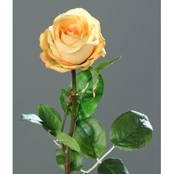 Róża Sztuczna 66 cm - Żółta - Naturalna w Dotyku