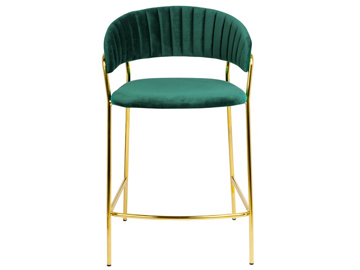 Zielony tapicerowany hoker welurowy glamour z oparciem - Piano 4X Wysokość 91 cm Szerokość 48 cm Model Krzesła pikowane Tkanina Typ Tapicerowane