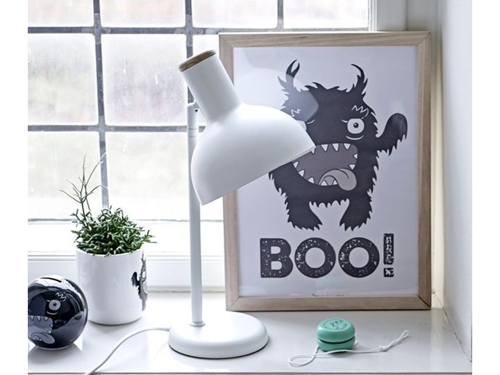 Plakat czarny potworek białe tło 30x40 cm Kolor Biały