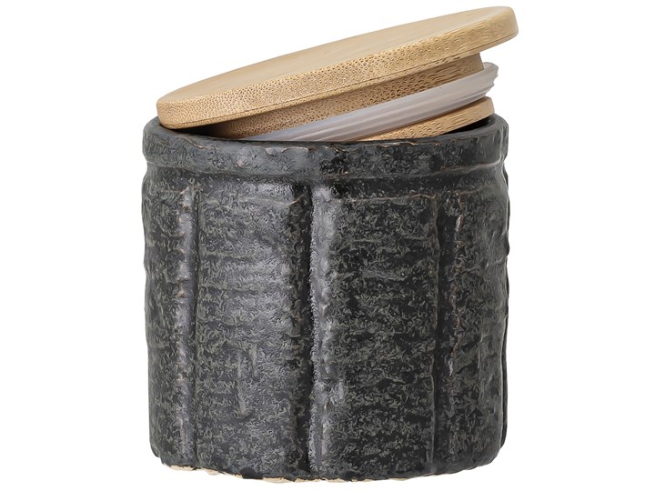 Pojemnik z pokrywką Cliff 150 ml czarny Ceramika Drewno Żaroodporny Kolor Szary