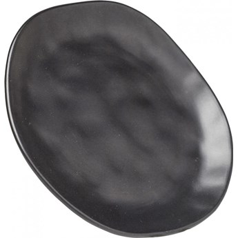 Talerz deserowy z gliny ∅20 cm czarny strukturalny