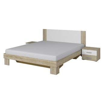 Łóżko 180x200 + stoliki nocne VERA VE52 dąb sonoma / biały