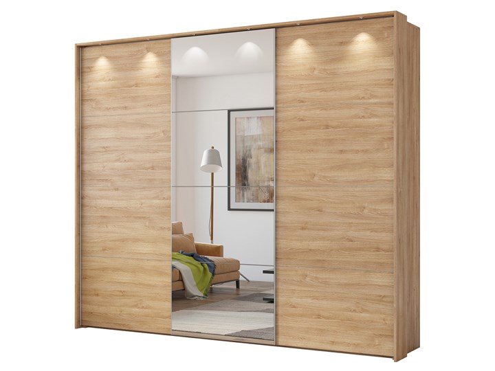 Szafa przesuwna z lustrem CENTURY 277 dąb camargue Płyta MDF Drewno Lustro