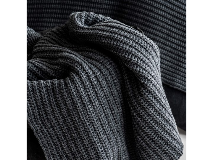 Pled pleciony Graphite MOYHA 130x180cm Pomieszczenie Sypialnia Wełna 130x180 cm Akryl Kategoria Koce i pledy