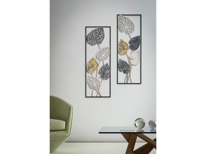 Metalowa dekoracja wisząca z wzorem liści Mauro Ferretti Ory -A-, 31x90 cm Styl Skandynawski Kategoria Dekor ścienny