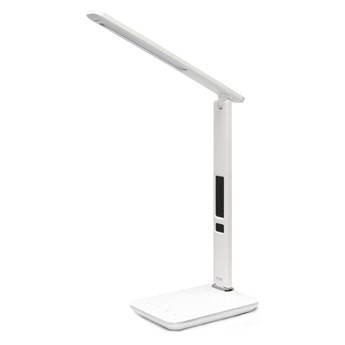 Immax 08934L - LED Lampa stołowa z wyświetlaczem KINGFISHER LED/9W/230V biała