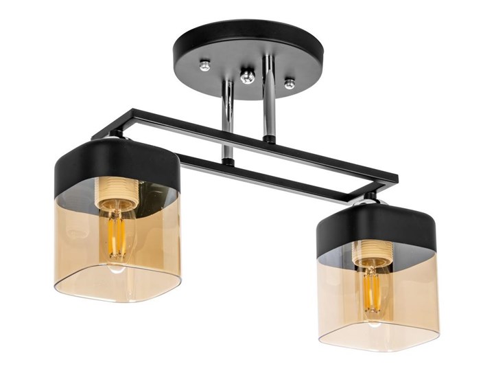 Żyrandol 2xE27/60W/230V Szkło Metal Styl Industrialny