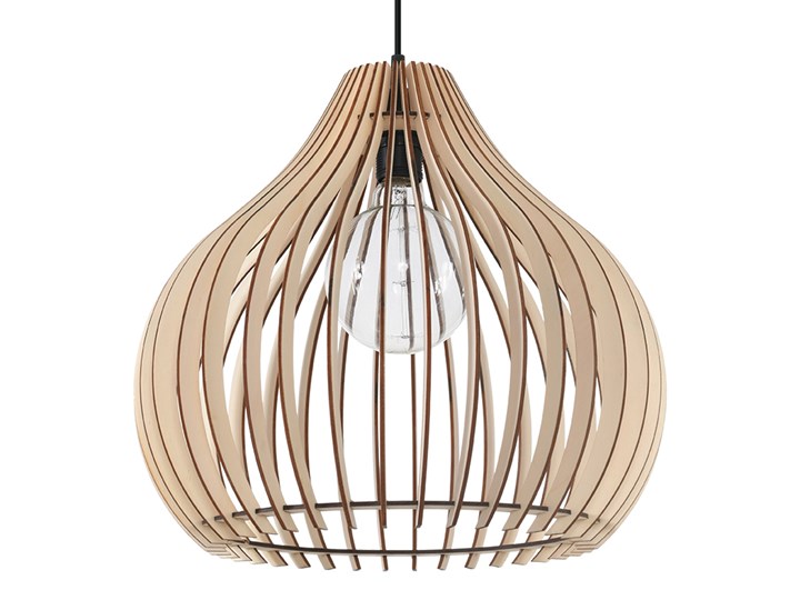 SOLLUX Nowoczesna Oprawa Sufitowa Lampa Wisząca APRILLA Naturalne Drewno Lampa Wisząca Stalowa do Salonu Sypialni Oświetlenie E27 LED Metal Styl Klasyczny Lampa z abażurem Tworzywo sztuczne Kolor Beżowy