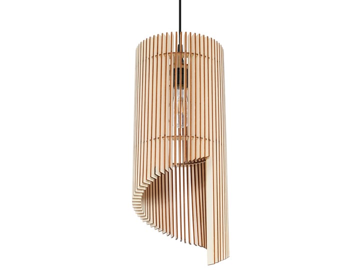 SOLLUX Stylowa Oprawa Sufitowa Lampa Wisząca ALEXIA Naturalne Drewno Lampa Wisząca Stalowa do Salonu Sypialni Oświetlenie E27 LED Lampa z abażurem Tworzywo sztuczne Metal Styl Klasyczny