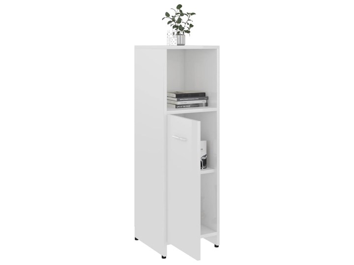 vidaXL Szafka łazienkowa, biała, wysoki połysk, 30x30x95 cm, płyta Szafki Stojące Płyta MDF Płyta stolarska Szerokość 30 cm Głębokość 30 cm Kolor Biały