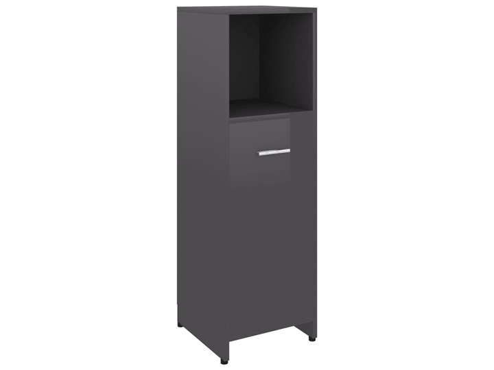 vidaXL Szafka łazienkowa, szara, wysoki połysk, 30x30x95 cm, płyta Stojące Płyta stolarska Szafki Głębokość 30 cm Płyta MDF Szerokość 30 cm Rodzaj frontu Drzwiczki