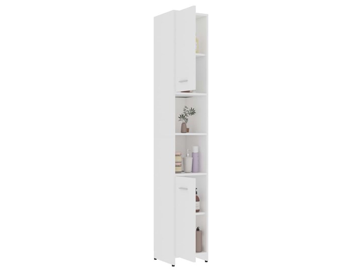 vidaXL Szafka łazienkowa, biała, 30x30x183,5 cm, płyta wiórowa Głębokość 30 cm Stojące Płyta stolarska Płyta MDF Wysokość 183 cm Szafki Szerokość 30 cm Rodzaj frontu Drzwiczki