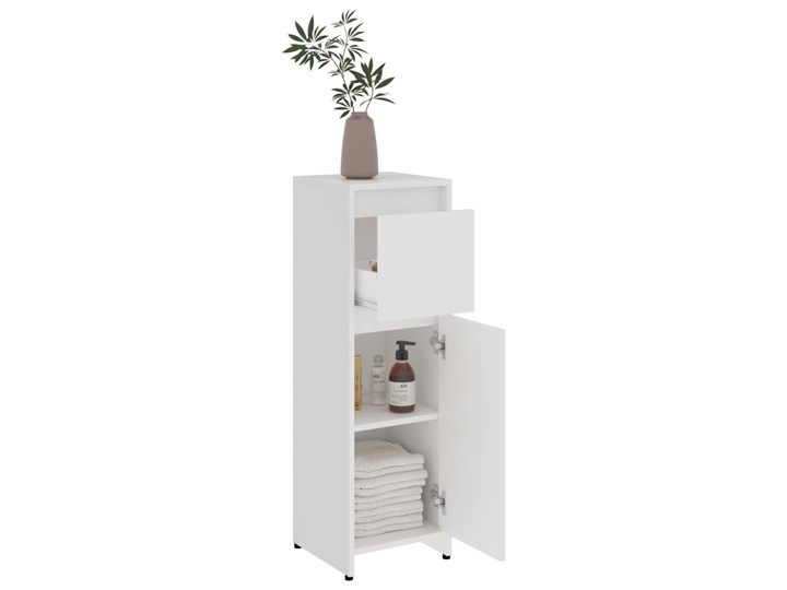 vidaXL Szafka łazienkowa, biała, 30x30x95 cm, płyta wiórowa Stojące Płyta MDF Głębokość 30 cm Szerokość 30 cm Szafki Płyta stolarska Rodzaj frontu Drzwiczki