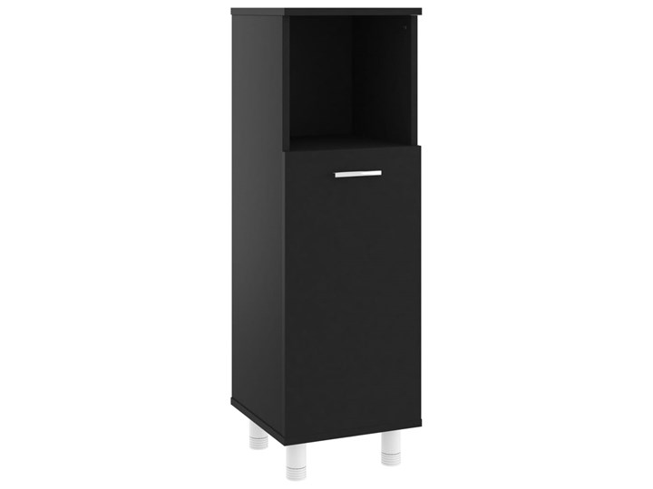 vidaXL Szafka łazienkowa, czarna, 30x30x95 cm, płyta wiórowa Płyta MDF Stojące Szerokość 30 cm Płyta stolarska Głębokość 30 cm Szafki Rodzaj frontu Drzwiczki