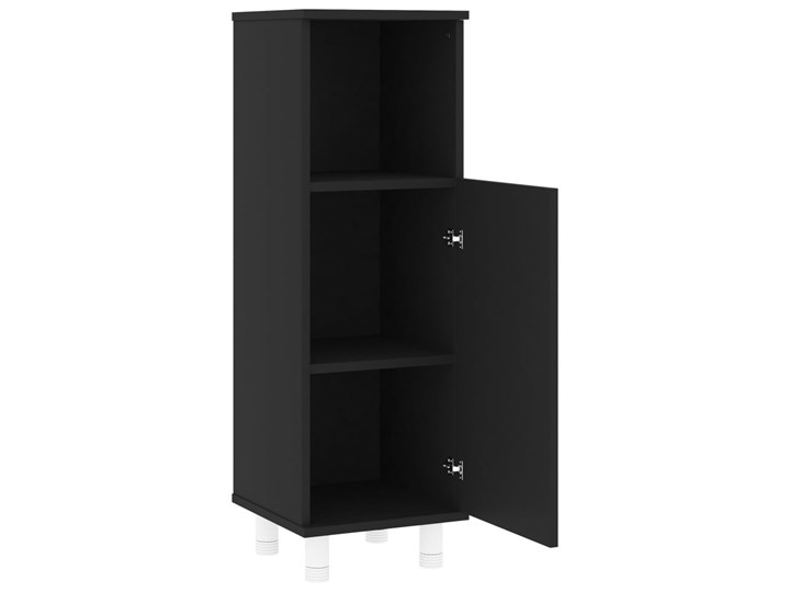 vidaXL Szafka łazienkowa, czarna, 30x30x95 cm, płyta wiórowa Głębokość 30 cm Płyta MDF Szerokość 30 cm Płyta stolarska Szafki Rodzaj frontu Drzwiczki Stojące Kolor Czarny