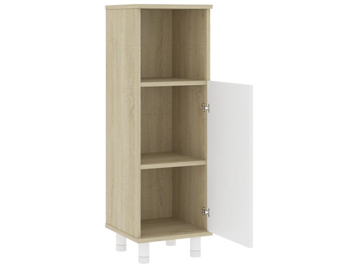 vidaXL Szafka łazienkowa, biel i dąb sonoma, 30x30x95 cm, płyta Stojące Płyta MDF Głębokość 30 cm Szafki Drewno Płyta stolarska Szerokość 30 cm Kolor Biały