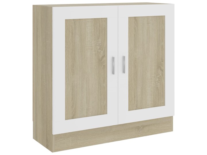 vidaXL Szafka na książki, biel i dąb sonoma, 82,5x30,5x80 cm, płyta Głębokość 31 cm Szerokość 83 cm Płyta MDF Drewno Płyta meblowa Stojące Płyta laminowana Styl Tradycyjny