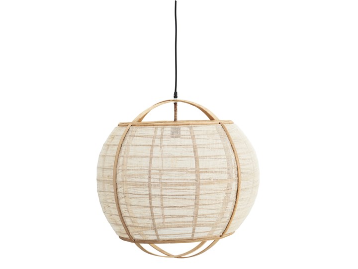 LAMPA WISZĄCA Z LNU U BAMBUSA CIRCLE MADAM STOLTZ Kategoria Lampy wiszące Tkanina Drewno Styl Industrialny