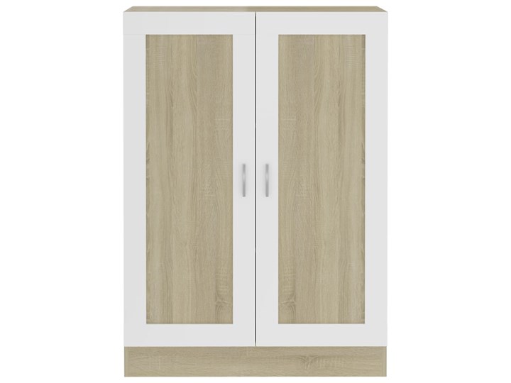 vidaXL Regał na książki, biel i dąb sonoma, 82,5x30,5x115 cm, płyta Głębokość 31 cm Płyta meblowa Płyta MDF Drewno Stojące Płyta laminowana Szerokość 83 cm Kolor Biały