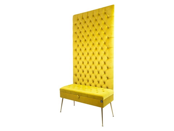 Mini Kufer z Panelem Pikowanym Cytrynowa Żółcień LPPK-41 Rozmiary od 50 cm do 100 cm Pikowana Pomieszczenie Salon