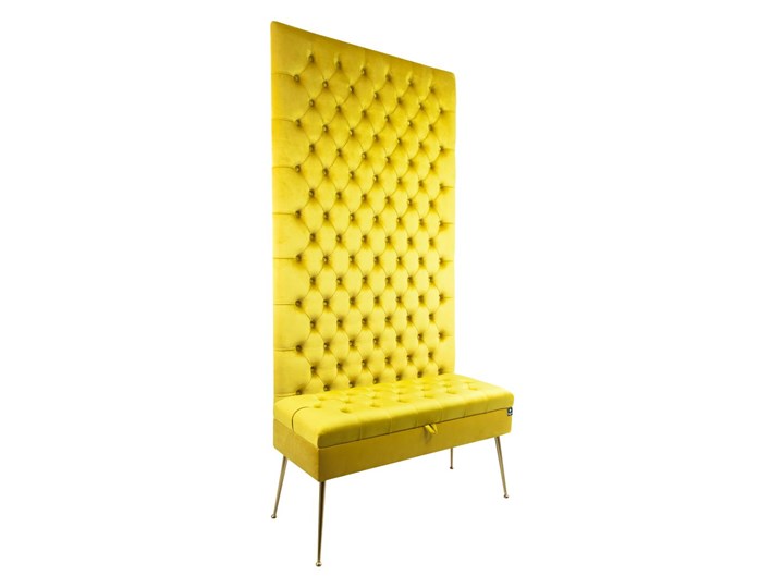 Mini Kufer z Panelem Pikowanym Cytrynowa Żółcień LPPK-41 Rozmiary od 50 cm do 100 cm Pikowana Pomieszczenie Sypialnia