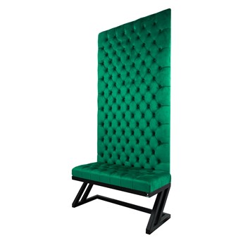 Ławka Metalowa z Panelem Ściennym Pikowanym Siedzisko Pikowane Butelkowa Zieleń LPPK-49 Rozmiary od 50 cm do 100 cm
