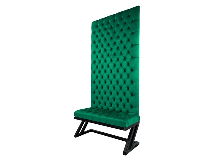 Ławka Metalowa z Panelem Ściennym Pikowanym Siedzisko Pikowane Butelkowa Zieleń LPPK-49 Rozmiary od 50 cm do 100 cm Pikowana Materiał obicia Tkanina