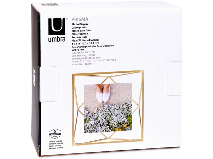Ramka Prisma 15x15 cm złota Metal Stojak na zdjęcia Pomieszczenie Salon