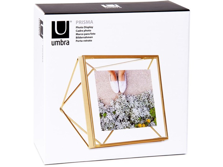 Ramka Prisma 15x15 cm złota Metal Stojak na zdjęcia Kolor Złoty