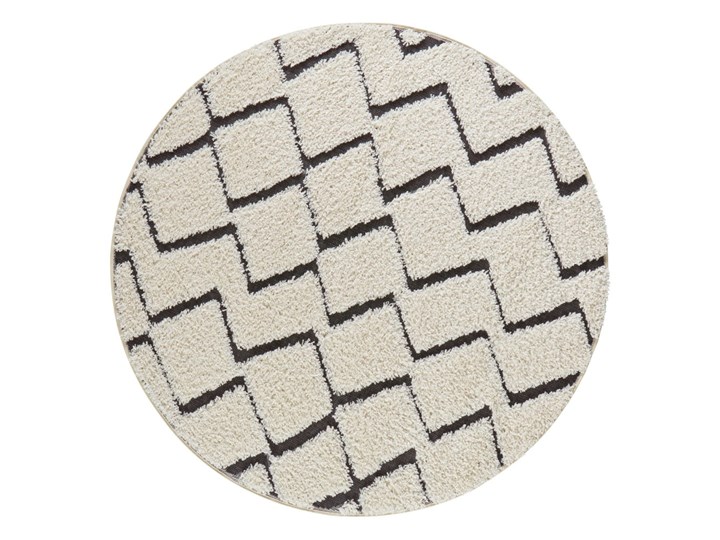 Beżowo-czarny dywan Mint Rugs Handira, ⌀ 160 cm Okrągły Dywany Kategoria Dywany Syntetyk Pomieszczenie Salon