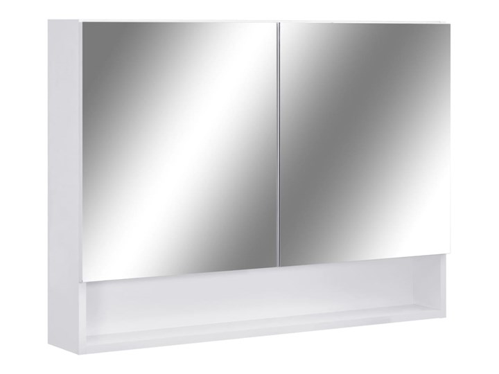 vidaXL Szafka łazienkowa z lustrem i LED, biała, 80x15x60 cm, MDF Głębokość 15 cm Szkło Płyta MDF Szafki Wiszące Wysokość 77 cm Szerokość 80 cm Szerokość 77 cm Głębokość 39 cm Rodzaj frontu Drzwiczki