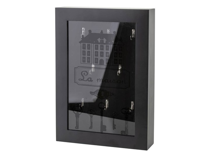 LA MAISON skrzynka na klucze czarna drewniana, 33x23x6 cm