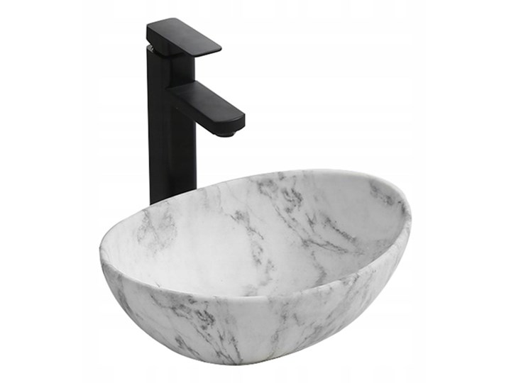 VELDMAN UMYWALKA CERAMICZNA VERA SZARY MARMUR Meblowe Szerokość 41 cm Nablatowe Owalne Ceramika Kategoria Umywalki