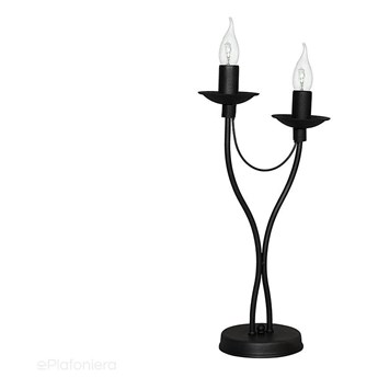 Czarna lampa stojąca - świecznik, biurkowa 2xE14, Aldex (Róża) 397B1/M