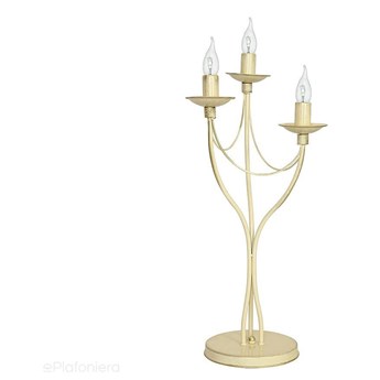Kremowa lampa stojąca - świecznik, biurkowa 3xE14, Aldex (Róża) 397B9/D