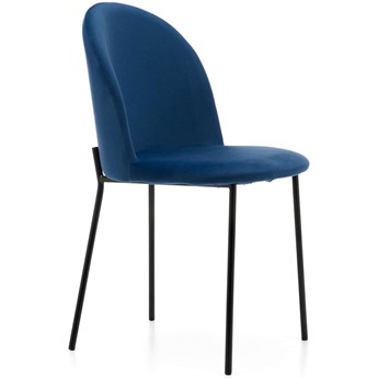 Krzesło tapicerowane welur niebieski - BOHO (ZL-1516)