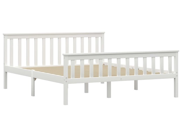 vidaXL Rama łóżka z 4 szufladami, biała, drewno sosnowe, 160 x 200 cm Łóżko drewniane Zagłówek Z zagłówkiem