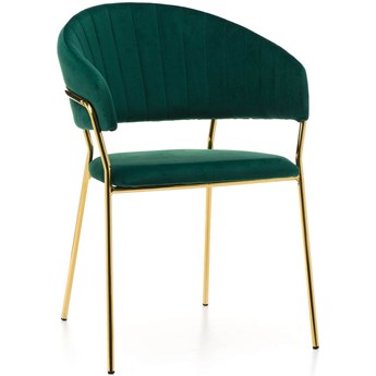 Krzesło Glamour zielone C-889 welur, złote nogi